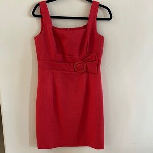 David Meister Red Embellished Sheath Mini Dress size 6 small